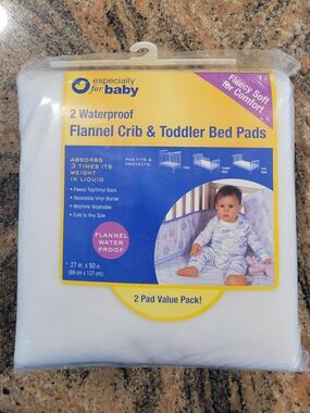 Especially For baby: Two pack waterproof flannel crib and toddler bed pads. $5